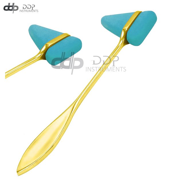 Gold Plated Sky Blue - Taylor Tomahawk Reflex Hammer for Examination