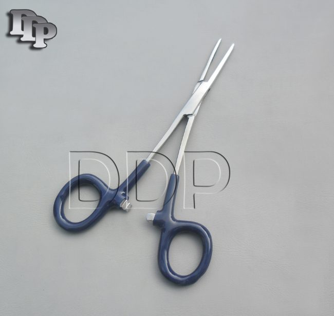 Hemostats Kelly Forceps Surgical Instruments, Blue Dep Handle 6.25" Straight