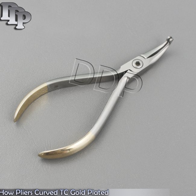 How Pliers Curved TC Gold Plated Heavy Duty Orthodontic Dental Plier Instruments