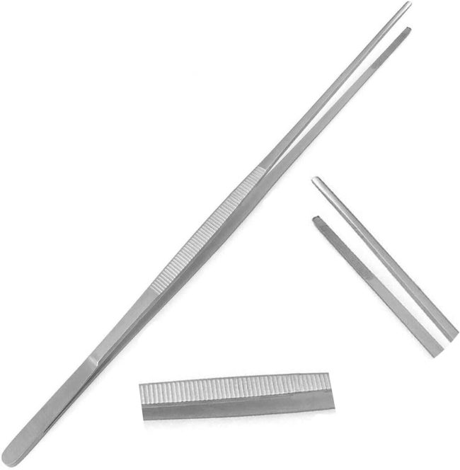 (Huge Jumbo Aquarium Tweezers) Thumb Dressing Forceps Serrated 24" Long