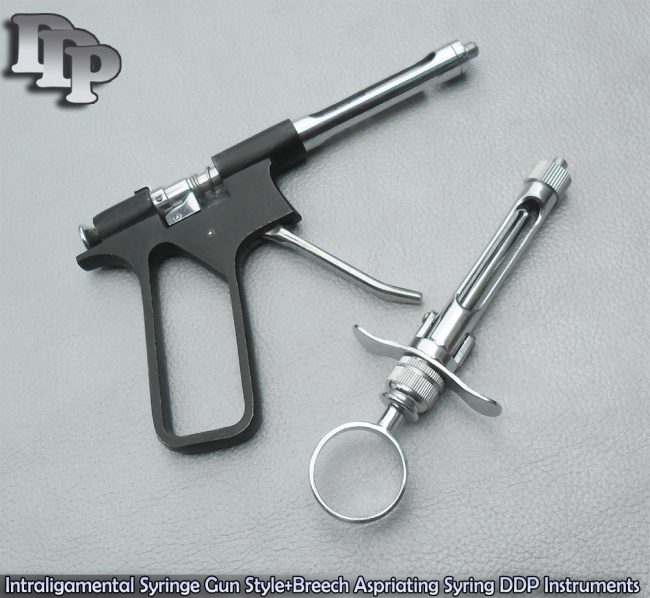 Intraligamental Syringe Gun Style + Breech Aspriating Syring Instruments