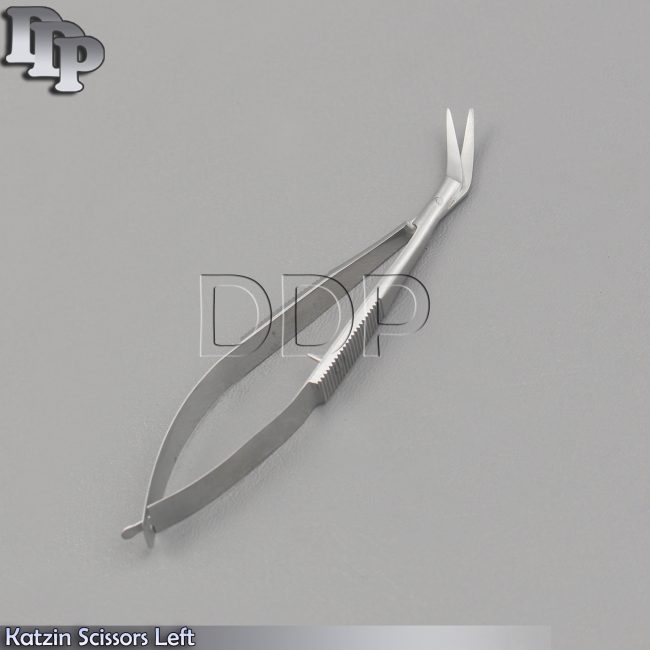 Katzin Corneal Transplant Scissors 4" Strong Curved Left