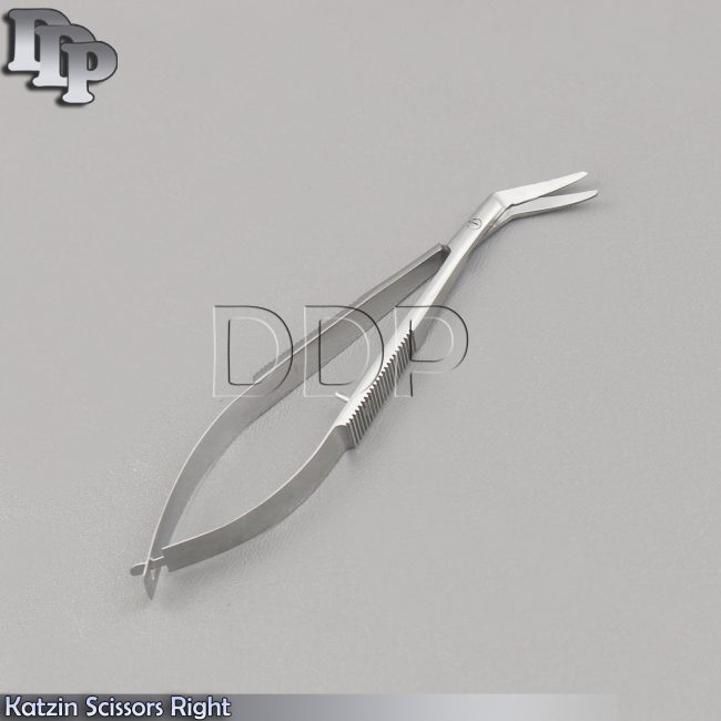 Katzin Corneal Transplant Scissors 4" Strong Curved Right