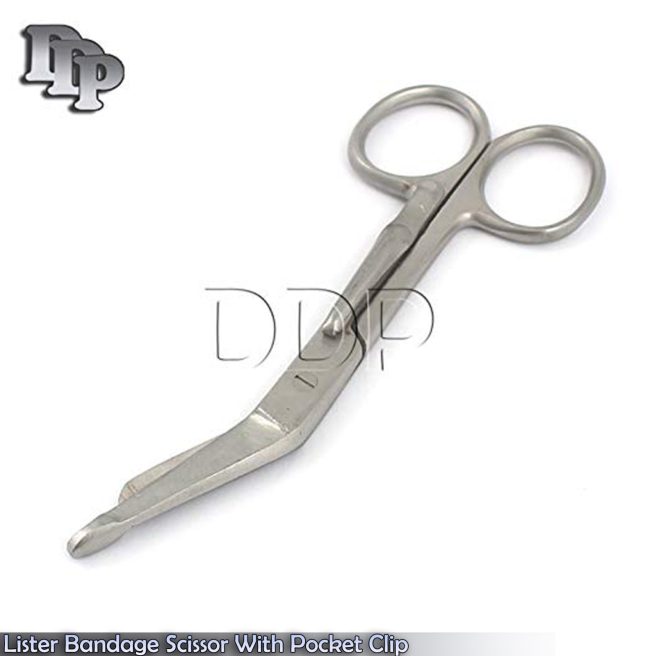 Lister Bandage Scissor 5.5" With Pocket Clip Surgical Instruments