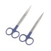 Lot Of 2 Pcs Operating Scissors 5.5" Sharp/Sharp Str+Cvd Color Handle (Blue)