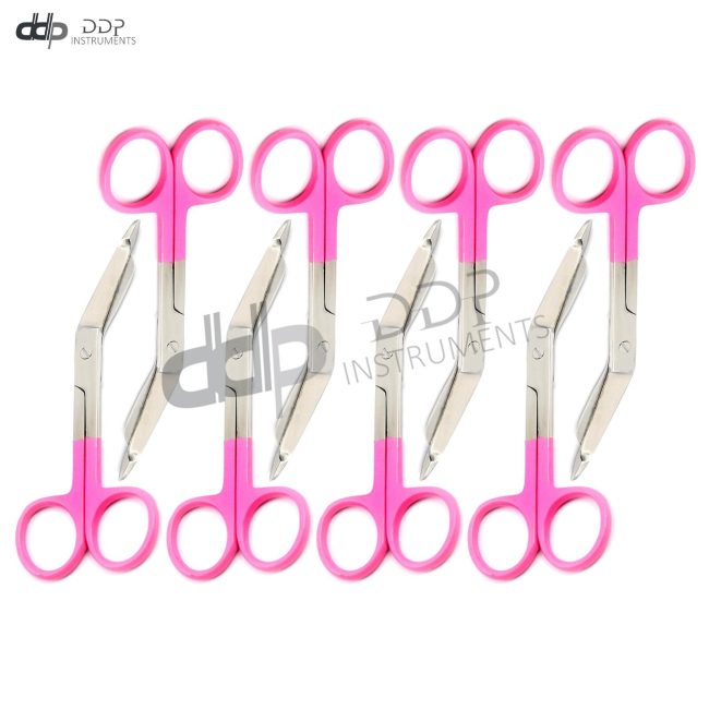 Lot Of 8 Pc Lister Bandage Scissors 4.5" Surgical Medical Instrument Pink Handle