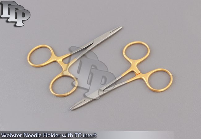 New 2 Pcs. Webster Needle Holder with TC insert 130mm, surgical dental