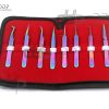 OR Set of 8 Piece Stainless Steel Multi Rainbow Color Eyelash Extension Tweezers
