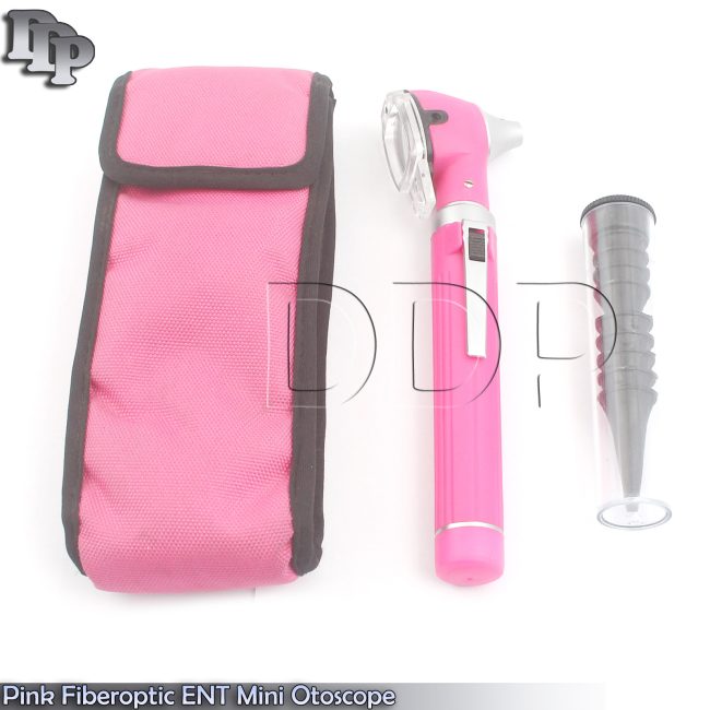 OTOSCOPE PINK MINI FIBER OPTIC POCKET,MEDICAL,DIAGNOSTIC,OTOLOGIST, ENT, NEW