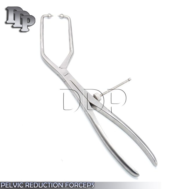 PELVIC REDUCTION FORCEPS 16" ANGLED WITH BALL TIPS ORTHOPEDIC INSTRUMENTS P-201