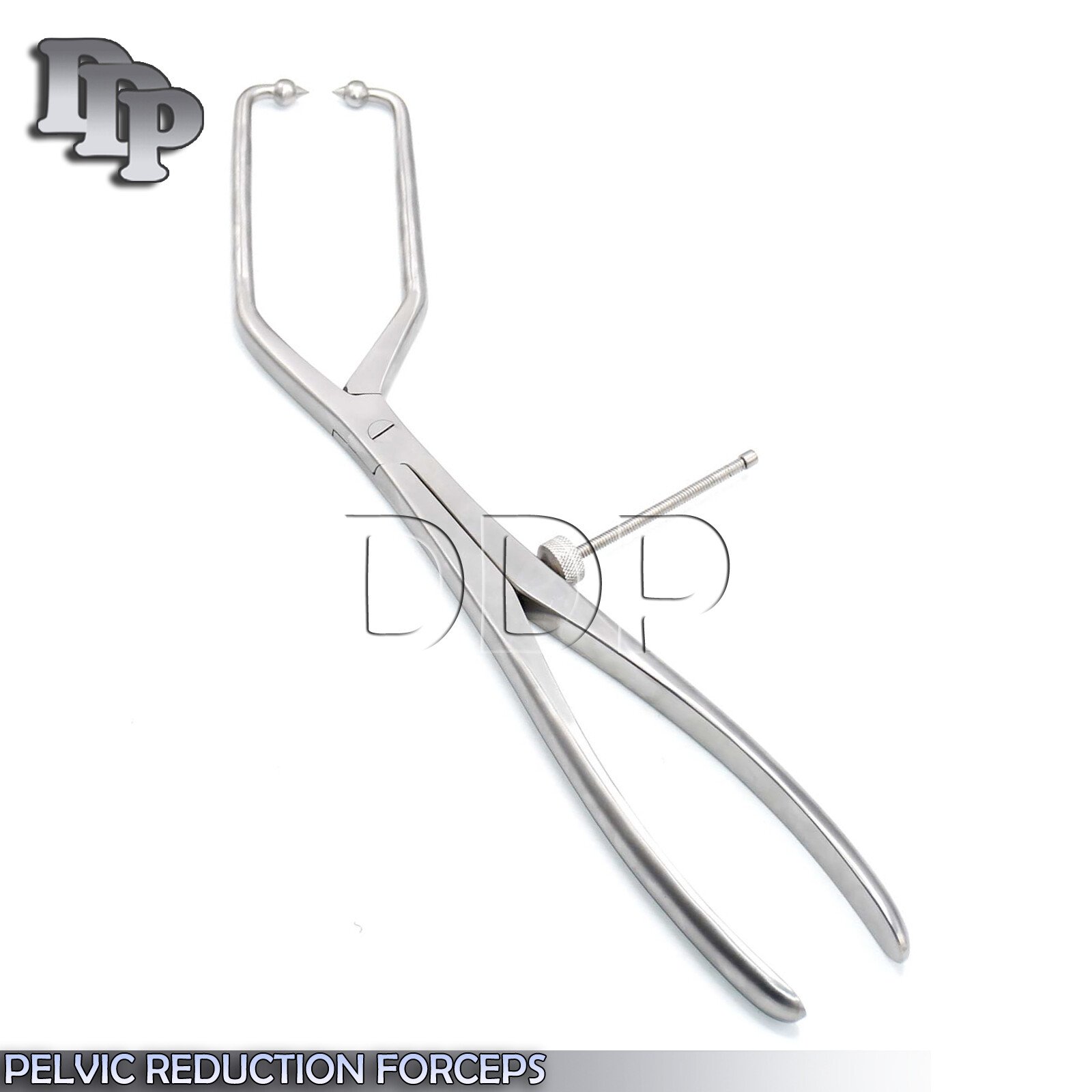 PELVIC REDUCTION FORCEPS 16" ANGLED WITH BALL TIPS ORTHOPEDIC INSTRUMENTS P-201