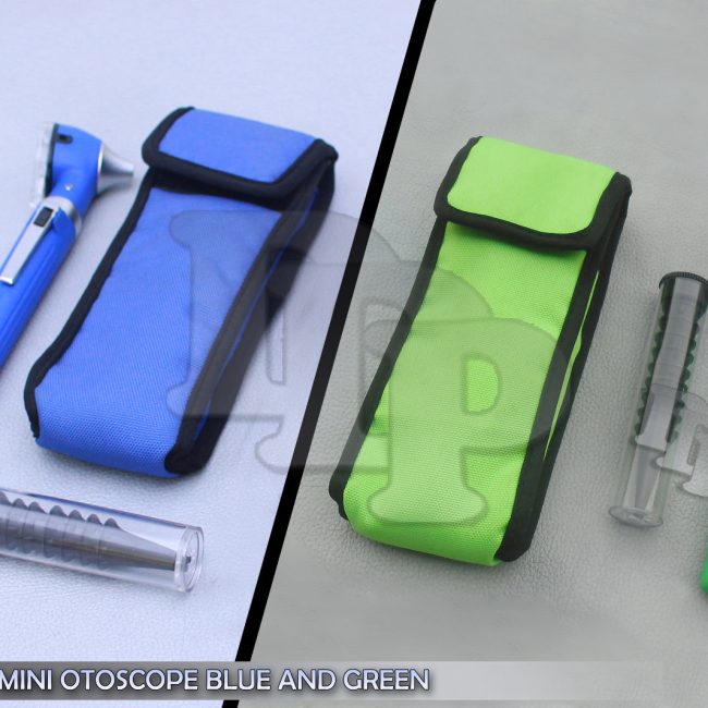 Pro Physician 2.5V Halogen Light FiberOptic Otoscope Diagnost Set Blue & Green