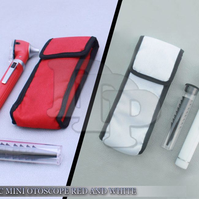Pro Physician 2.5V Halogen Light FiberOptic Otoscope Diagnost Set Red & White