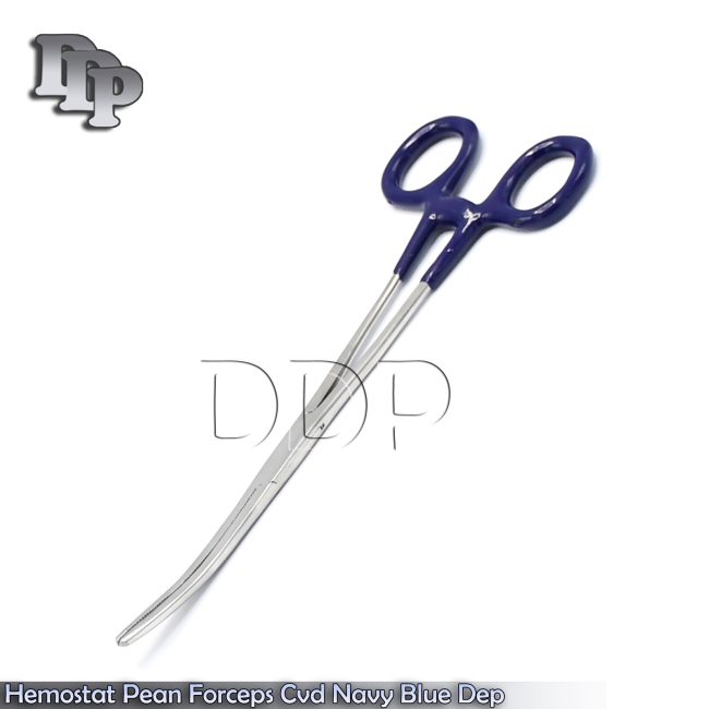 ROCHESTER PEAN HEMOSTAT FORCEPS CURVED SERRATED TIP 8"-Navy Blue Dep
