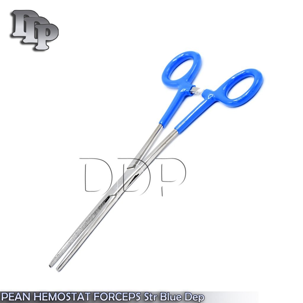 ROCHESTER PEAN HEMOSTAT FORCEPS STRAIGHT SERRATED TIP 8"-Blue Dep
