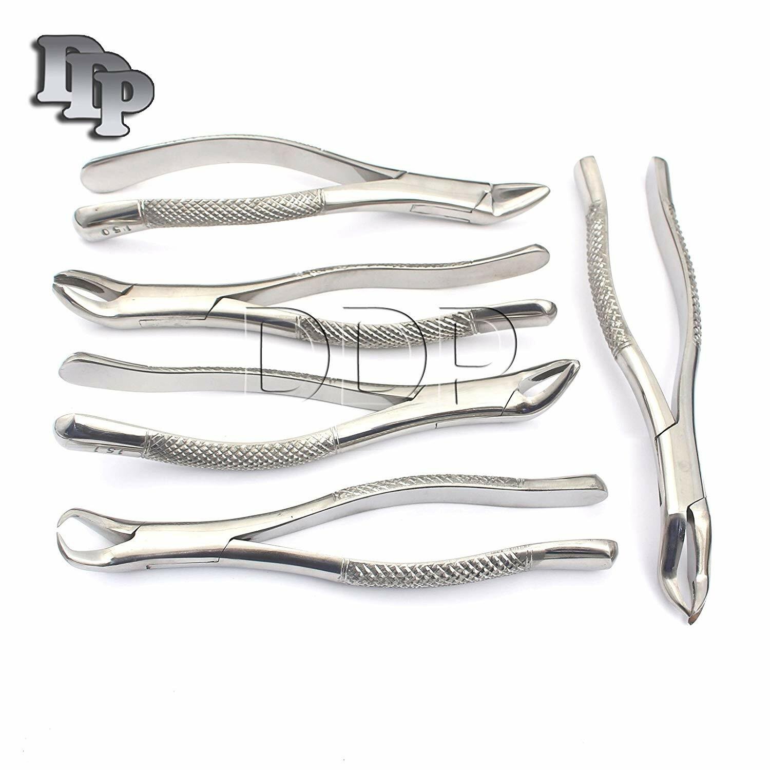 SET OF 5 GERMAN STAINLESS STEEL DENTAL EXTRACTING EXTRACTION FORCEPS A+ QUALITY