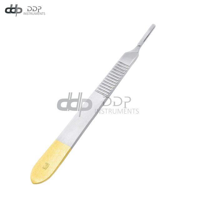 Scalpel Handle #3 Gold Plated Dental Veterinary Surgical Instruments