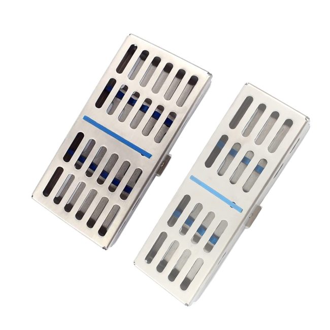 Set OF 2 STERILIZATION CASSETTE Surgical DENTAL,MEDICAL LAB.Instrument (5,&7 )