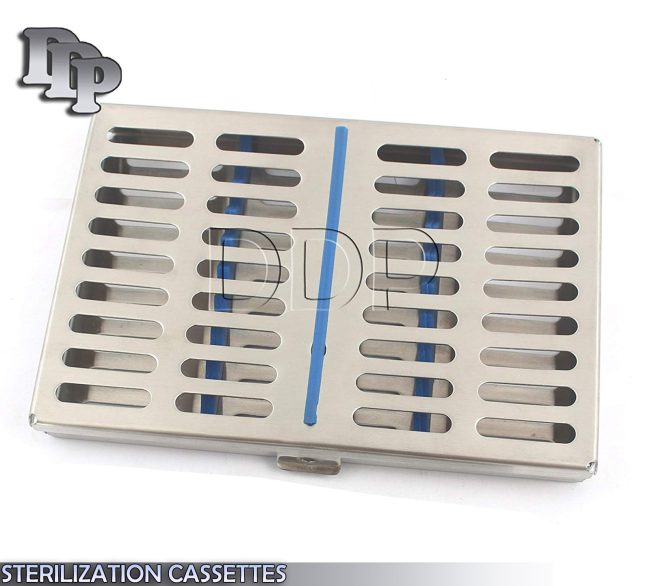 Set Of 3 Dental Autoclave Sterilization Cassette Rack Box Tray For 10 Instrument