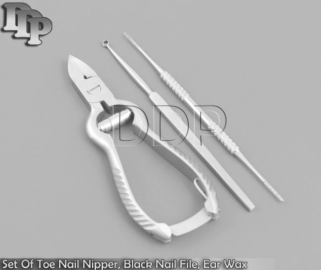 Set Of Toe Nail Nipper, Black Nail File, Ear Wax Cleaner New Kit,BTS-91