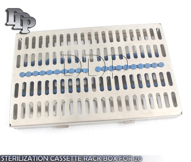 Stainless Sterilization Cassette Rack Box For 20 Surgical Dental Instruments
