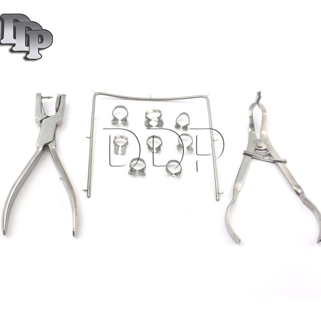 Starter Rubber Dam Kit of 11 Dental Surgical Instruments DN-2137