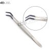 Tweezers Bent Tip PVC Coated Long Rubber Tips Jewelry Hobby Crafts Tools