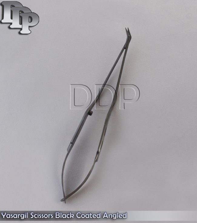 Yasargil Scissors 8.5" Black Coated Angled Surgical Instruments
