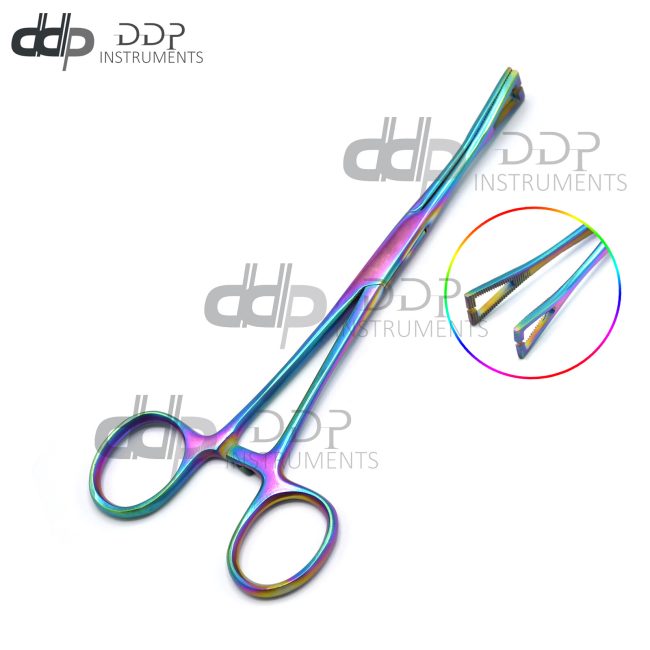1 PC PENNINGTON FORCEPS 6-INCH SLOTTED MULTI COLOR BODY PIERCING INSTRUMENTS