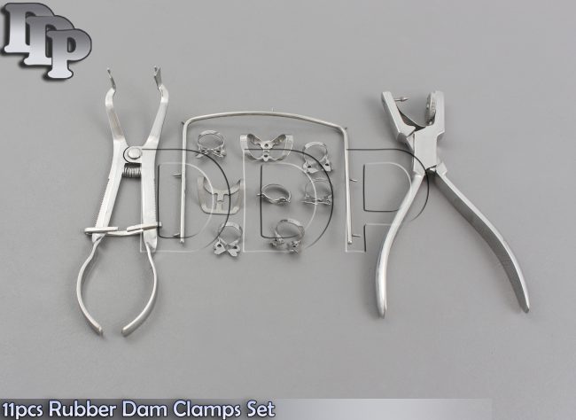 1 Set (11pcs) Rubber Dam Clamps,Forcep,Ainsworth Plier & Holder Dental,DN-455