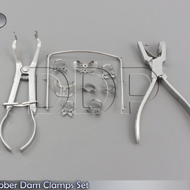 1 Set (11pcs) Rubber Dam Clamps,Forcep,Ainsworth Plier & Holder Dental,DN-455