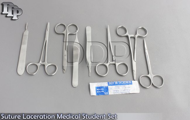 10 PCS SUTURE MEDICAL STUDENT SURGICAL INSTRUMENTS KIT+5 BLADES#10