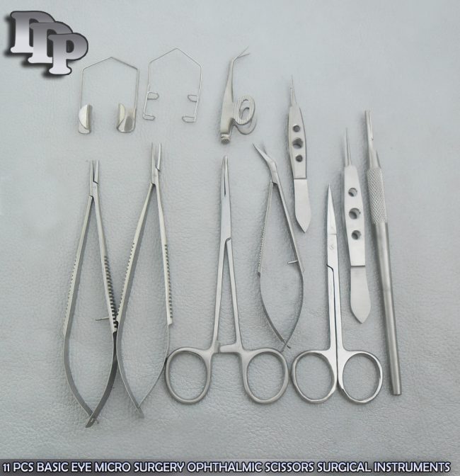 11 Basic Eye Micro Surgery Ophthalmic Scissors Surgical Instruments Kit EY-016