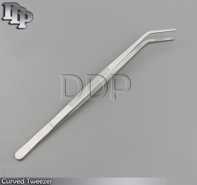 12" Curved Tweezers ( Herp Feeding Tool ) Snake Reptile Stainless Steel