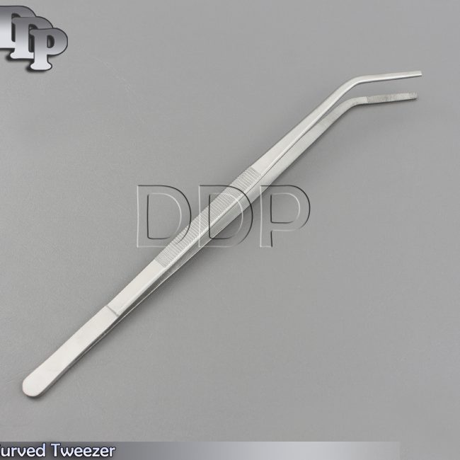 12" Curved Tweezers ( Herp Feeding Tool ) Snake Reptile Stainless Steel