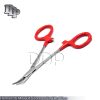 12 Hemostats Mosquito Forceps Surgical Instruments, Red Dep Handle 5" Curved