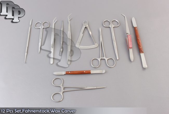 12 PCS SET,FAHNENSTOCK,WAX CARVER,FOIL SCISSORS,SOLDERING TWEEZERS,LAB DS-791