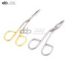 2 Pcs Eyebrow Scissors Tweezers Slant Tip Facial Hair Remover Gold & Silver