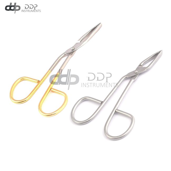 2 Pcs Eyebrow Scissors Tweezers Slant Tip Facial Hair Remover Gold & Silver