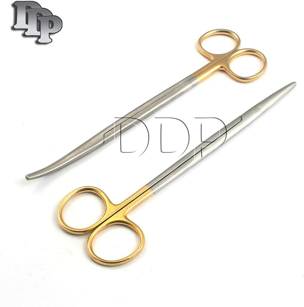 2 T/C METZENBAUM SCISSORS 5.5" STRAIGHT+CURVED TIP W/ TUNGSTEN CARBIDE INSERTS