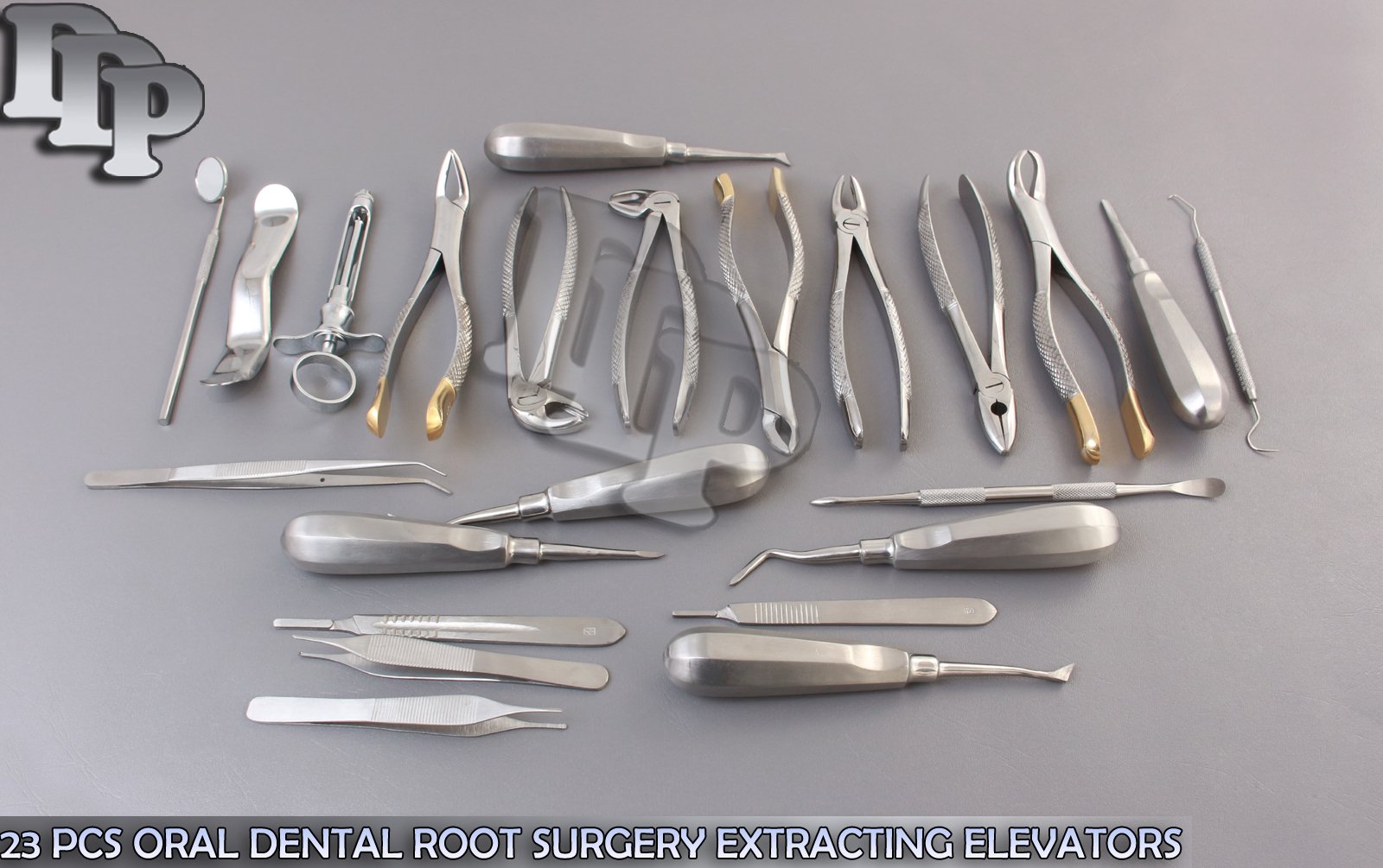 23 PCS ORAL DENTAL ROOT SURGERY EXTRACTING ELEVATORS FORCEPS INSTRUMENTS KIT SET - Image 4