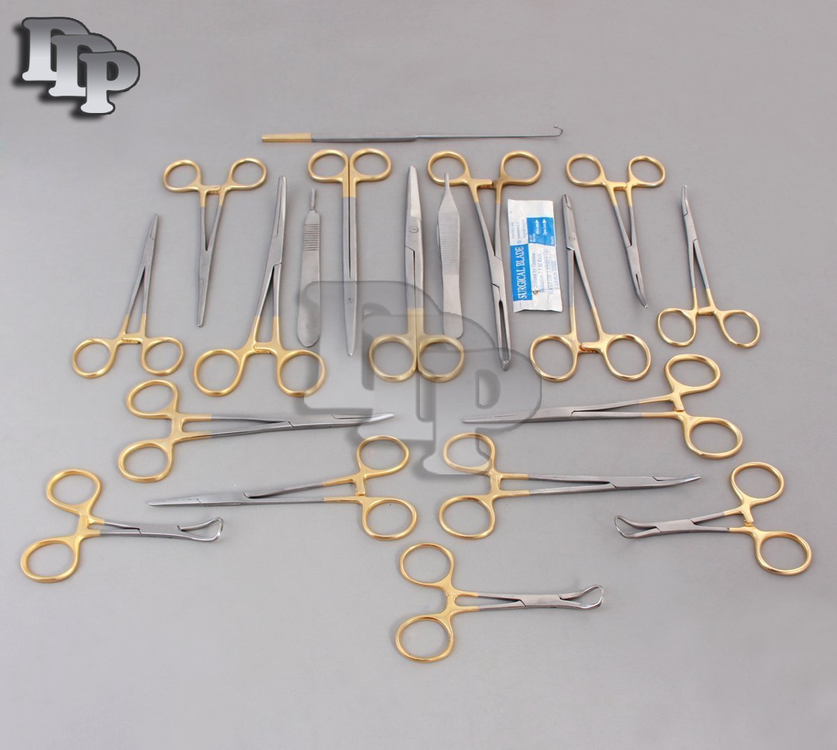 24 GOLD HANDLE FELINE CANINE STUDENT DISSECTION SPAY PACK KIT WITH BLADES #10