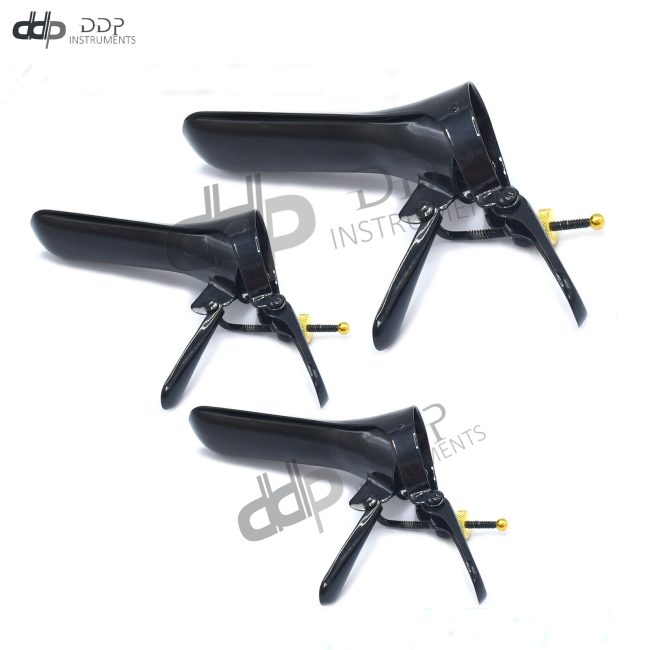 3 Cusco Vaginal Speculum Black Coated (S + M + Large ) Ob/Gynecology Surgical In