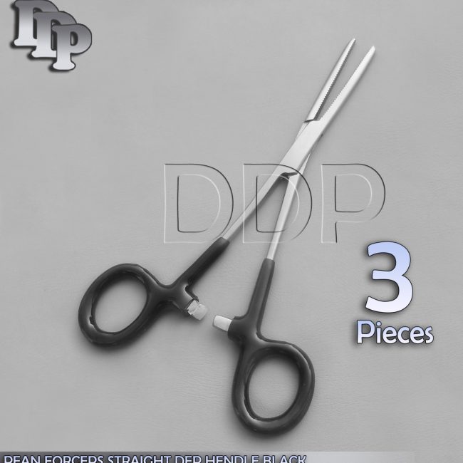 3 Hemostat Pean Forceps Surgical Instruments, Black Dep Handle 5.5" Straight