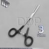 3 Hemostat Pean Forceps Surgical Instruments, Black Dep Handle 6" Straight