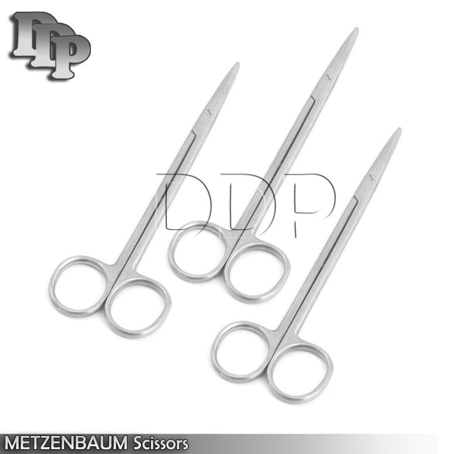 3 METZENBAUM Scissors 5.5" STRAIGHT Surgical Dental Instruments ECONOMY GRADE