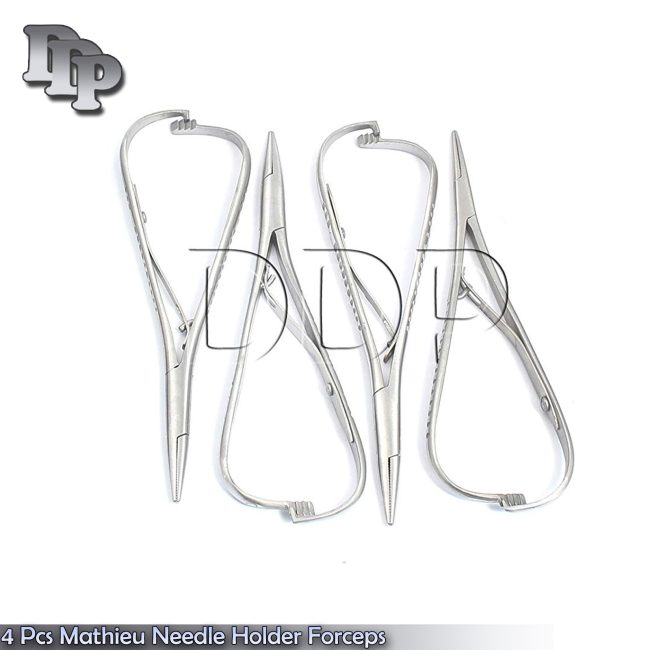 4 Pcs Orthodontic Mathieu Needle Holder Forceps Dentistry Ligature Pliers