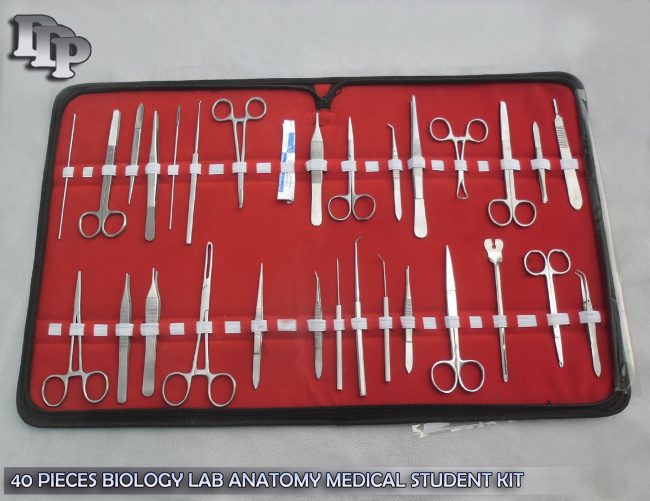 40 PCS BIOLOGY LAB ANATOMY MEDICAL STUDENT DISSECTING KIT + SCALPEL BLADES #10