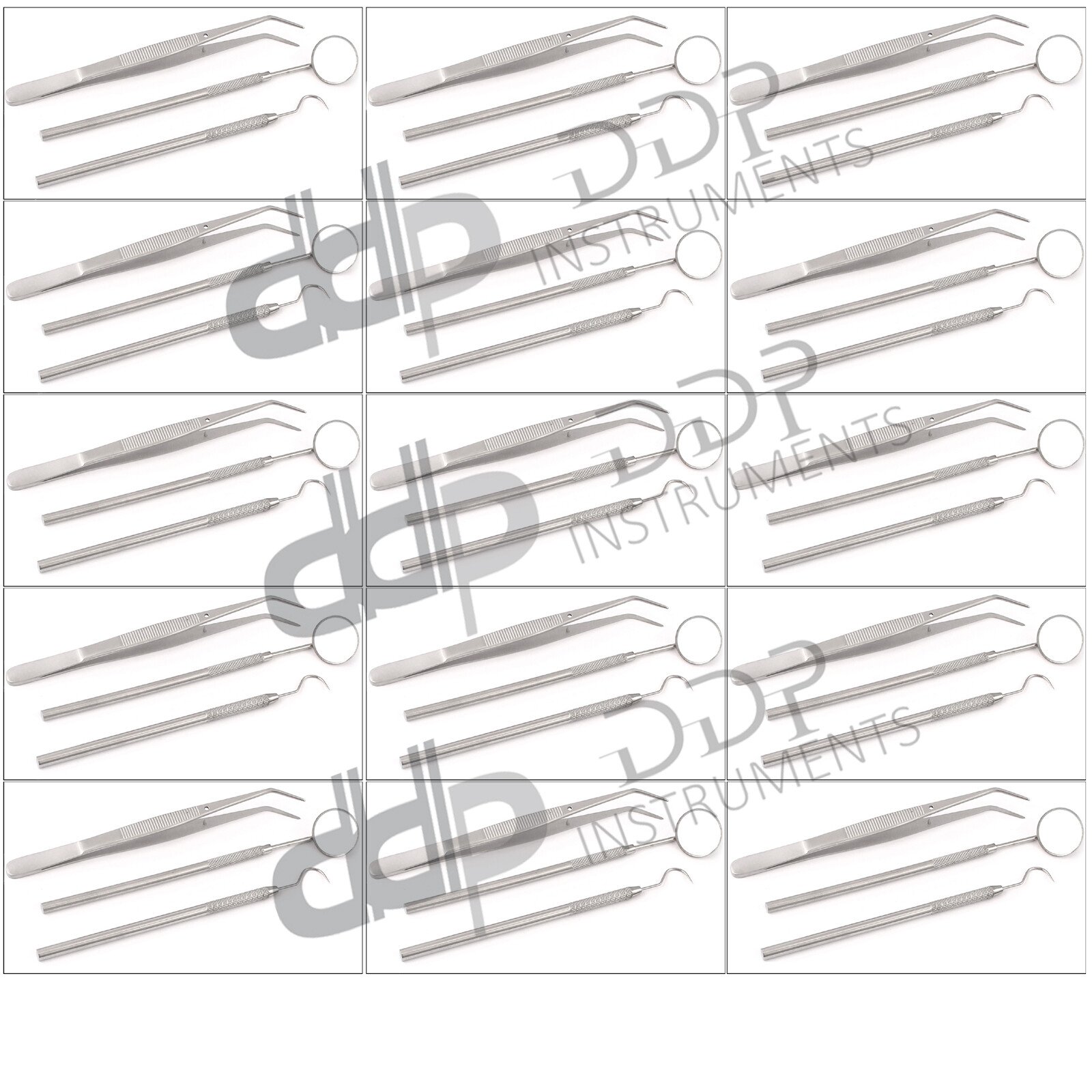 45 Basic Dental Instruments Sets Mouth Mirror #4, Explorer, & Cotton Plier NEW