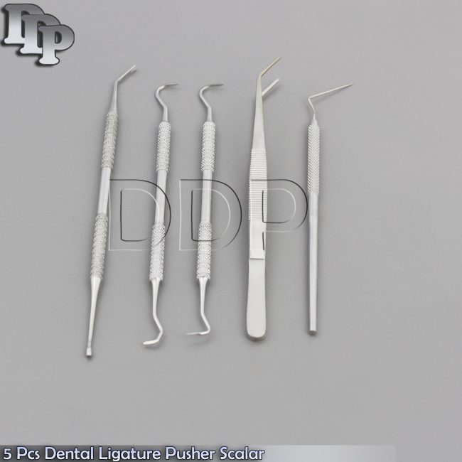 5 Dental Ligature Tying, Director Pusher Scalar Band Seating Explorer Kit DN-344